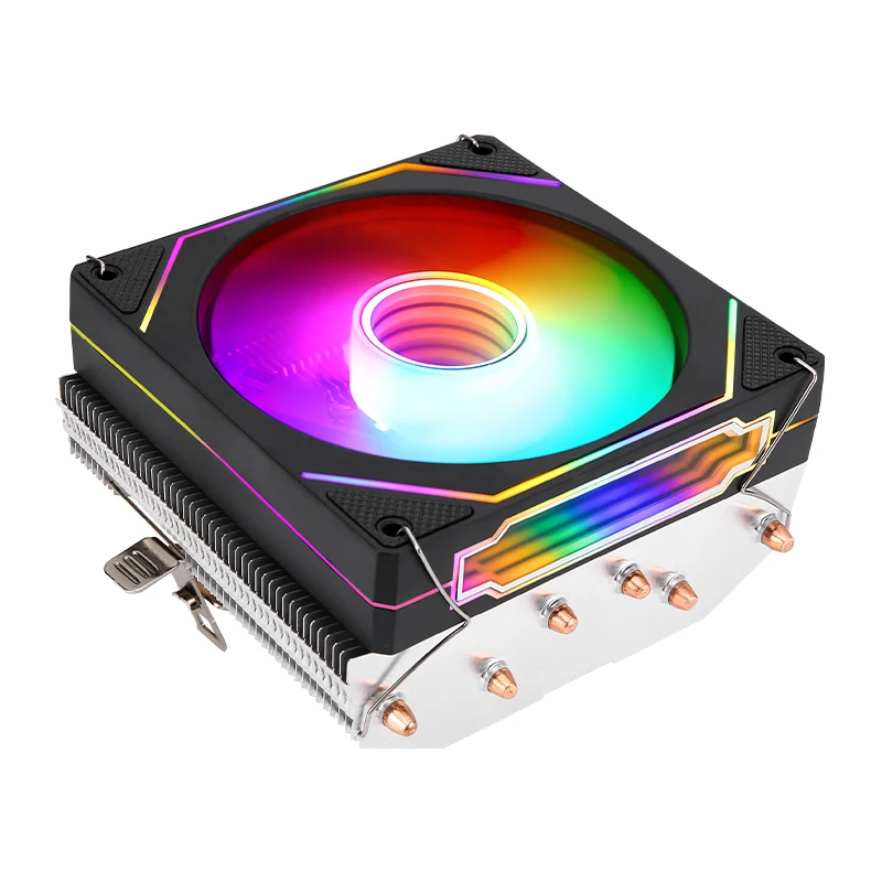 HNHU Luftgekühlter CPU-Lüfter 120 mm ARGB-kompatibel LGA2011 115 x x79 x99 2066 1200 1700 18xx AMD AM4 AM3 Horizontaler Kühler 6 Heatpipe