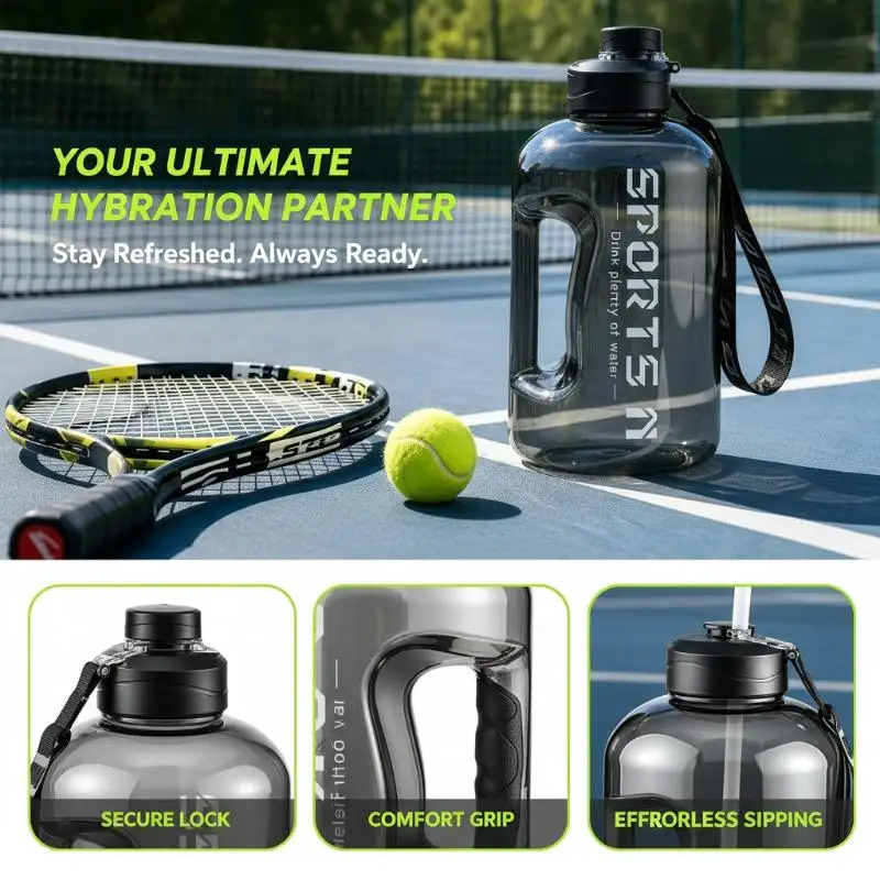 New Sports Water Bottle Lightweight Leakproof 1.2L Large Capacity Portable Cup for Mountain Climbing Hiking Cycling Gym