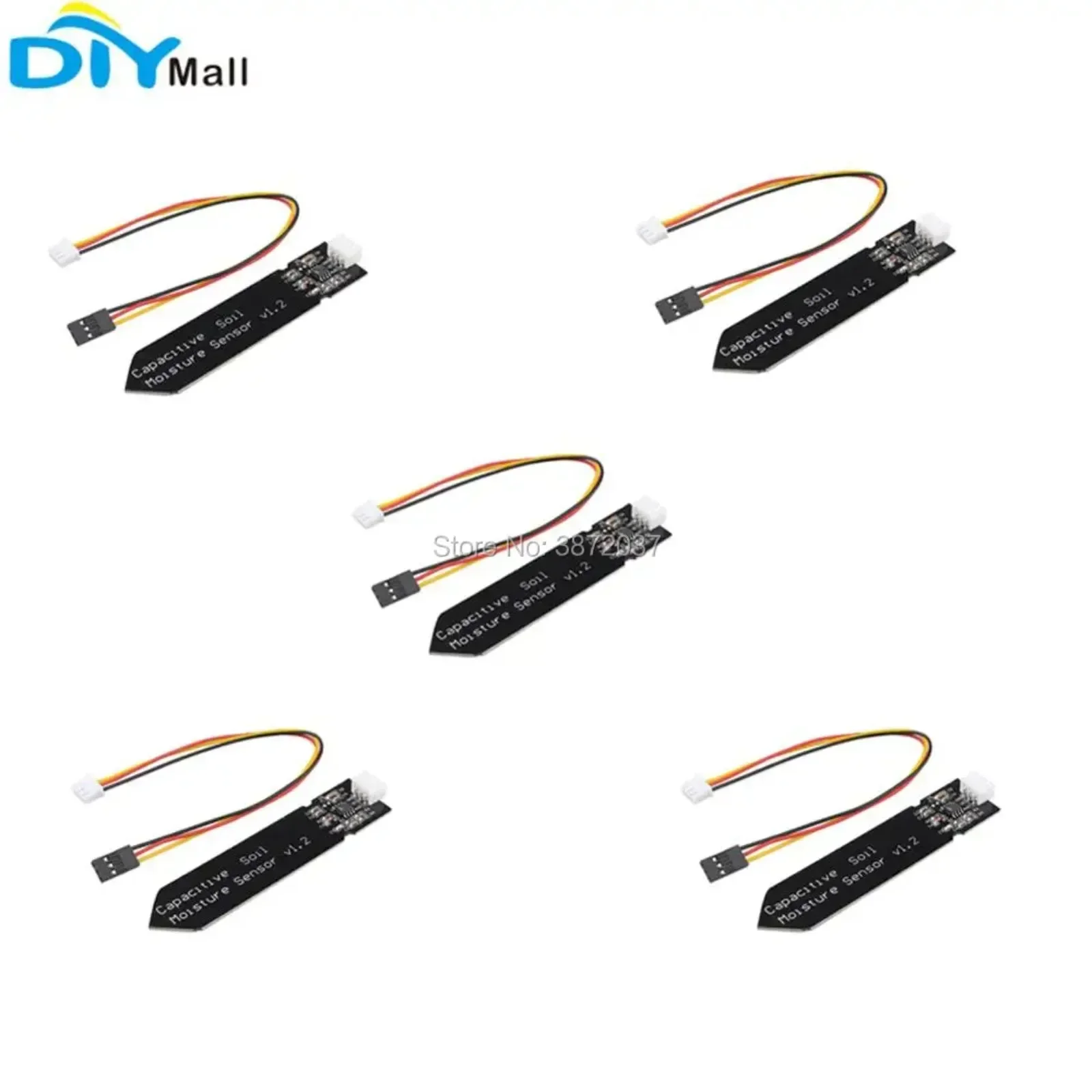 5pcs/lot Analog Cpacitive Soil Moisture Sensor Humidity Detection Module 3Pin Gravity Wire Cable for Arduino Raspberry Pi