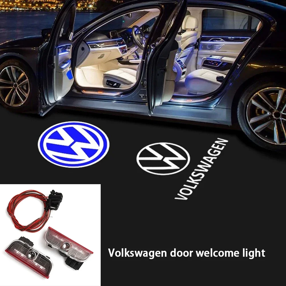 

For VOLKSWAGEN VW 2PCs LED Welcome Projector Light Door Lamp For VW Golf 5 6 7 7N Touran CC Passat Magotan B6 B7 B8 Tiguan Car