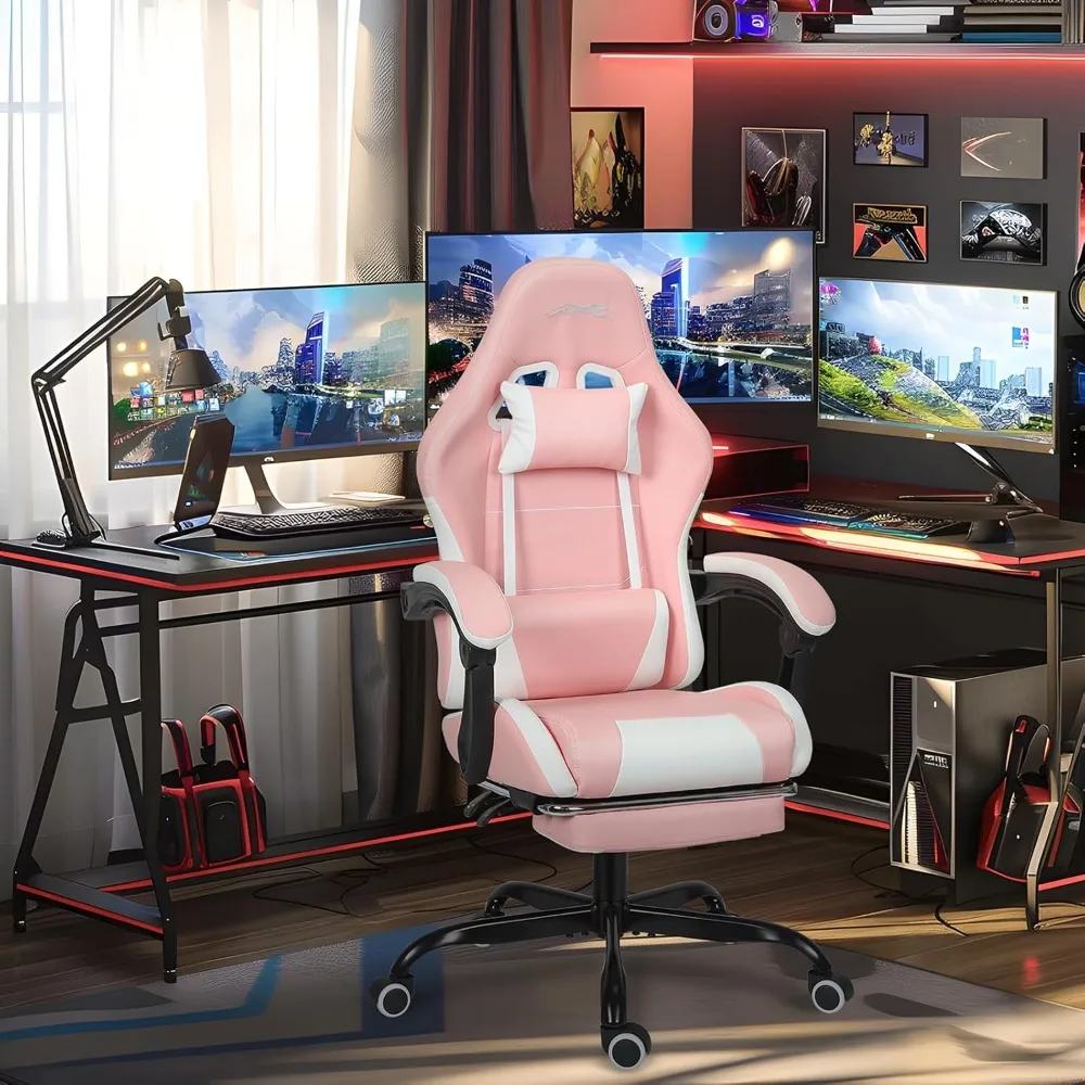 

Gaming Chair with Footrest, Height Adjustable with Lumbar Support, Durability and Stability, Espores Chairs