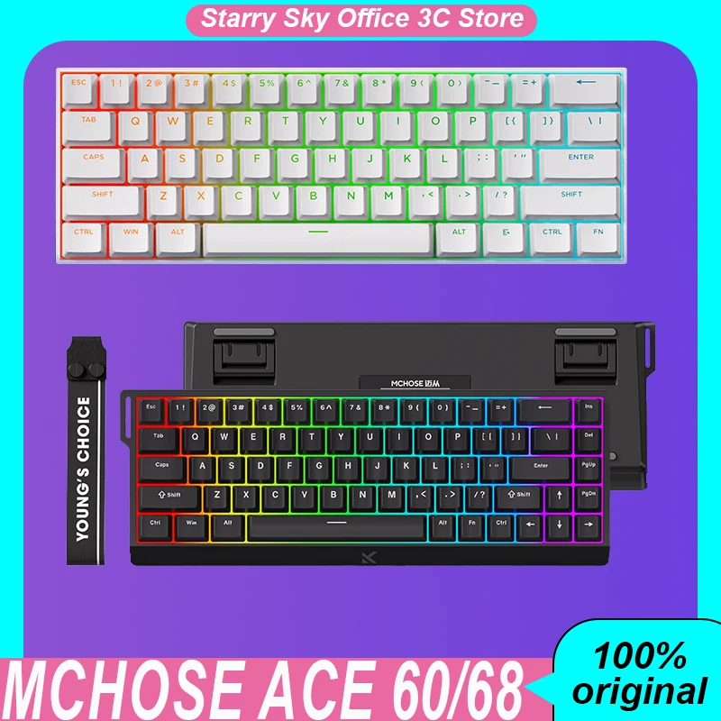 MCHOSE Ace 60 68 Magnetic axis keyboard 8k low latency Low precision RT Hot plug RGB Custom Gaming Keyboard Laptop Accessories