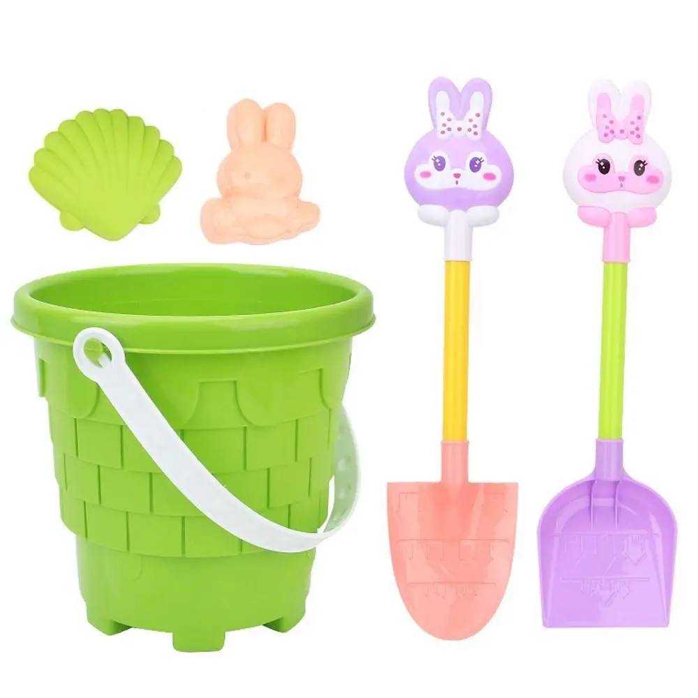 1 Set Pala Gioco d'acqua Spiaggia portatile Giochi di sabbia Giocattoli ABS Leggero Secchio da spiaggia Giocattoli Cartoon Coniglio Giochi da spiaggia Giocattoli per bambini