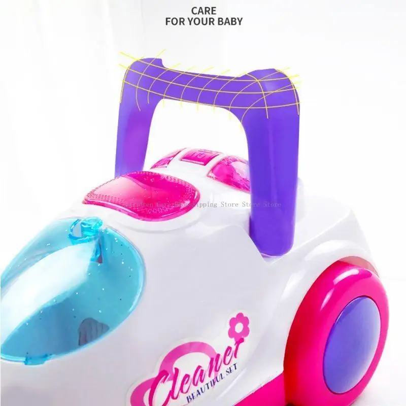 للعب منزل لعبة واقعية الكهربائية مكنسة كهربائية صغيرة محمولة متعددة الوظائف تنظيف الموسيقى والضوء للإبداع سو