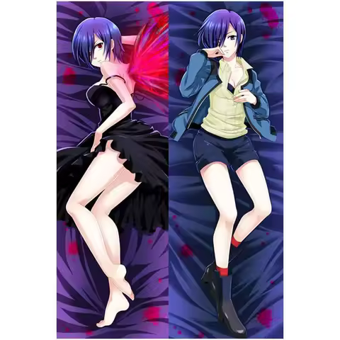 Anime Tokyo Ghoul Pillow Covers Kaneki Ken Mask Touka Kirishima Dakimakura Case Two-Sided Bedding Hing Body Pillowcase