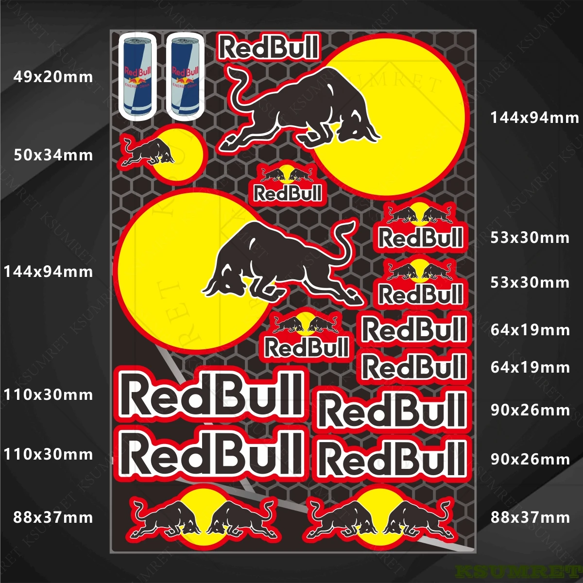 

For Red Bull Motorcycle Sticker Decal Tank Logo Stickers