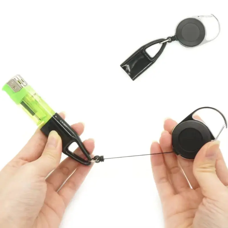 1/2/5PCS Creative Lighter Retractable Keychain Protective Sleeve Holder Leash Safe Stash Clip Cover Smoking Accessories