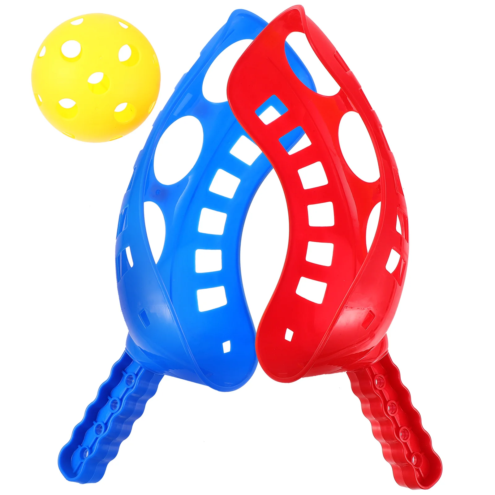 TOYMYTOY Scoop Ball Game Scoop Toss & Catch Set Outdoor-Sport-Strandspiel für Kinder (Blau Rot Gelb)