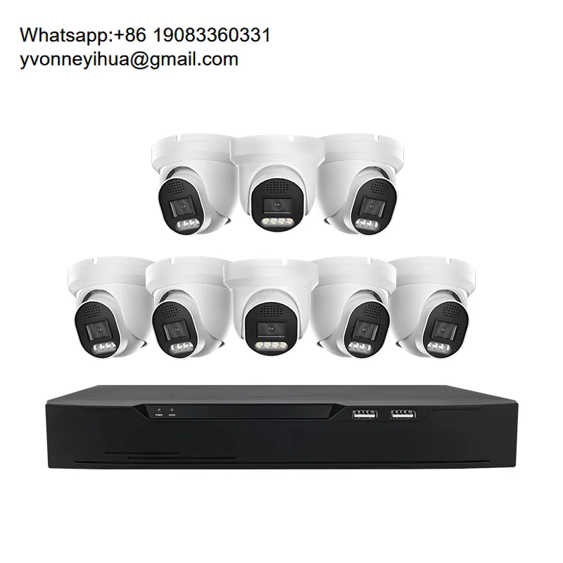5MP Security Camera System 8CH 4K NVR Kit IP POE Camera Two-Way Audio Human/Vehicle Detection Smart AI 7/24 Full Color Night HDD