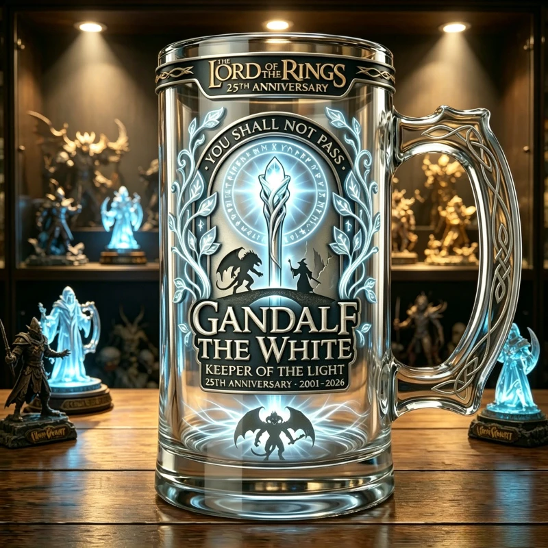 

Lord of the Rings Gandalf White Robe Wizard, Memorial Collection Glass Beer Mug, Collection Grade Peripheral Ornament
