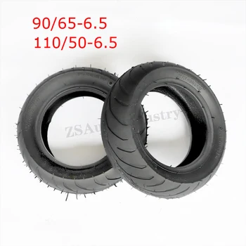 11 inch 90/65-6.5 Tubeless Tire 110/50-6.5 Vacuum Tire for Electric Scooter Mini Motorcycle Front and Rear Wheel Parts