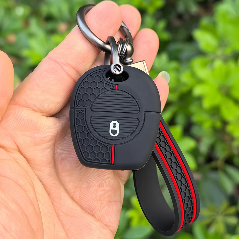 Funda de silicona para llave de coche con 1 botón, carcasa para llavero, para Nissan Navara X-Trail Almera Tino Primera Terrano Micra Patrol