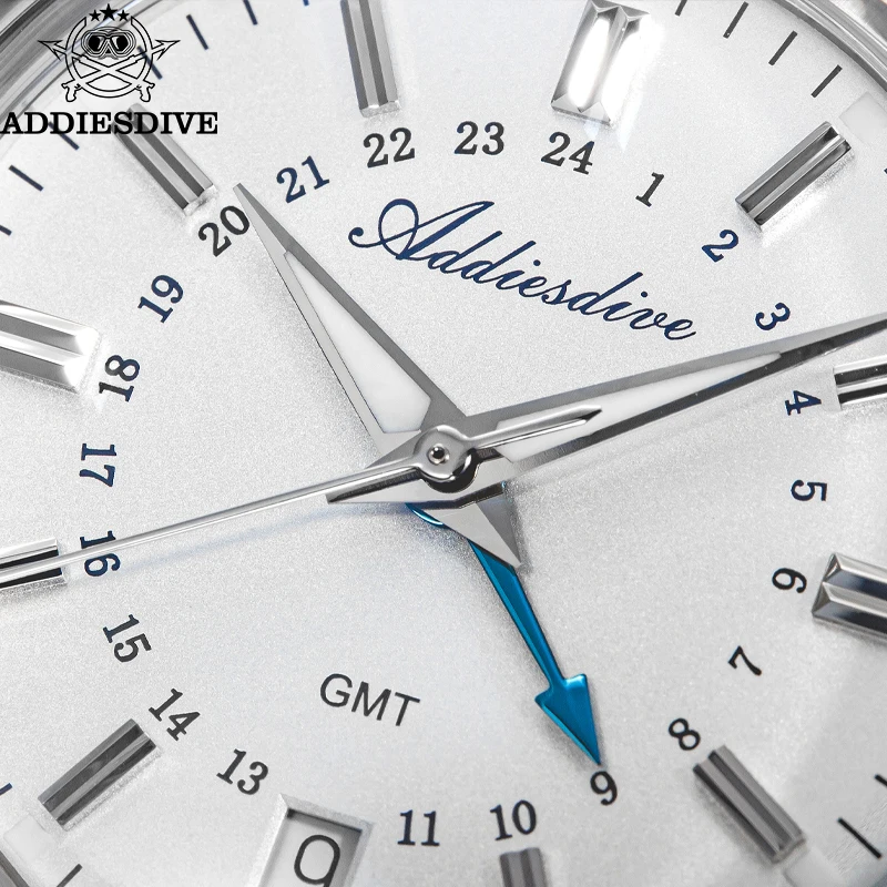 Addiesdive reloj hombre 36 مللي متر الرجال GMT ساعة فاخرة هدية الكريسماس BGW9 سوبر مضيئة AD2065 10Bar مقاوم للماء ساعة كوارتز reloj #4