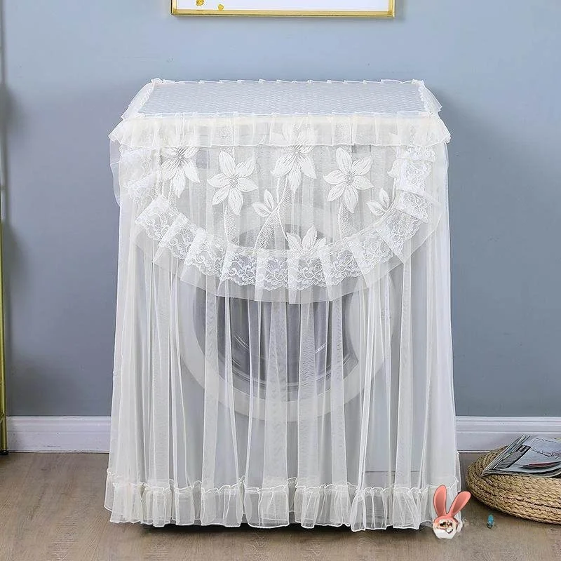 

Automatic Washing Machine Dustproof Sunproof Cover Waterproof Universal Drum Cover Cloth Modern Simple Style Lace Material