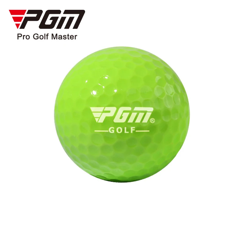 PGM 2pcs Golf Ball Durable Rotate Straight Synthetic Rubber Bilayer Golf Ball Colorful Elastic Indoor Outdoor Practice Training