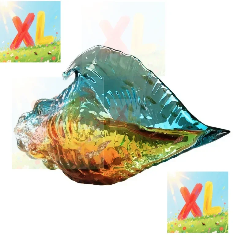 

Light luxury art glazed colorful conch ornament living room hotel entrance wine cabinet office modern simple decoration