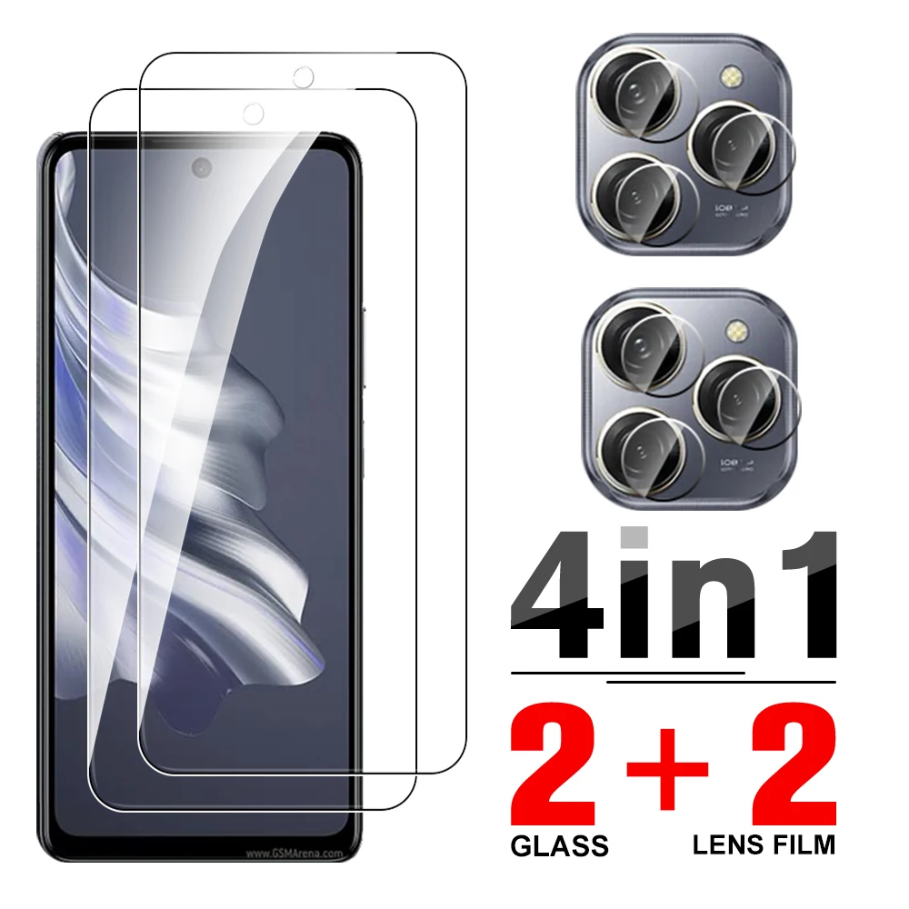 4in1 Tempered Glass Case For Tecno Spark 20 Spark20 Pro 20C Screen Protector For Tecno Spark20Pro Camera Lens Protective Film