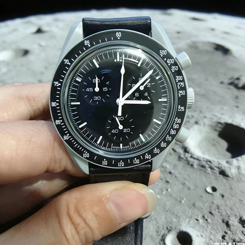 2026 Newest Unisex Quartz Chronograph Watch - Celestial Galaxy Dial 6-Hand Moon