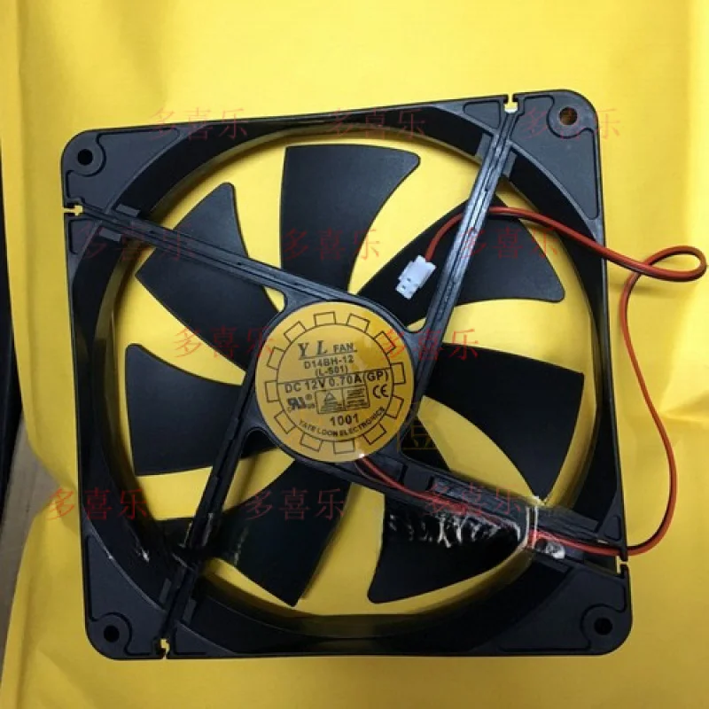 

EE 1pcs for Yate Loon D14BH-12 DC 12V 0.70A 2pin 140*140*25mm cooling fan