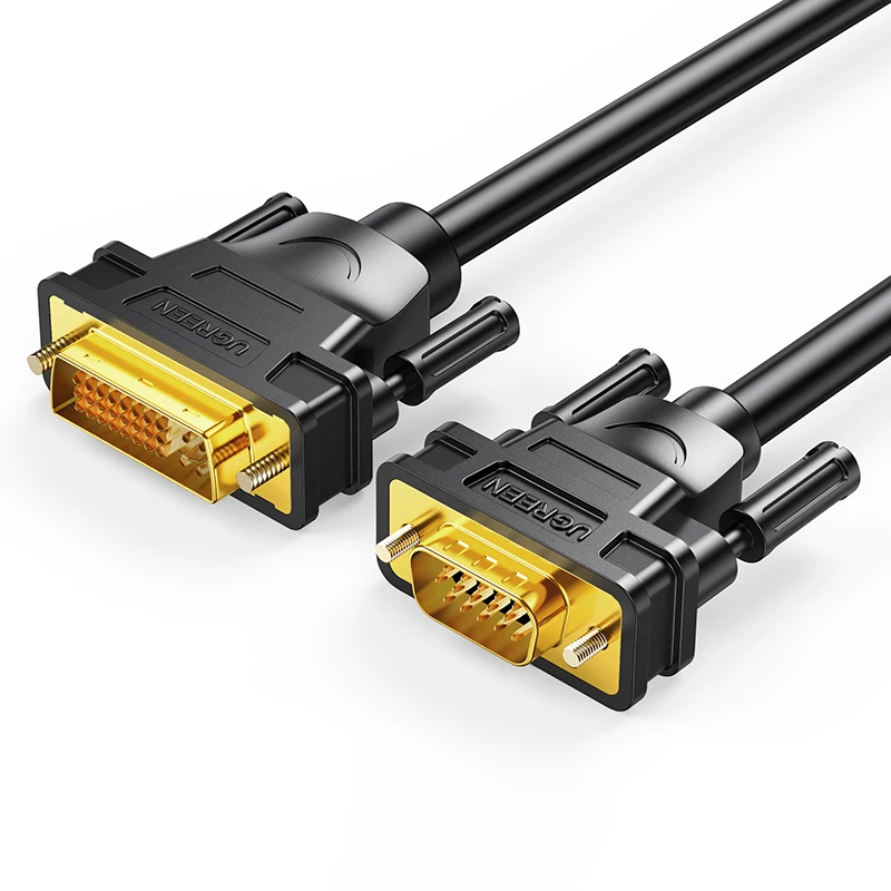 UGREEN DVI-D 24+1 to VGA ケーブル オス-オス デジタルビデオケーブル 金メッキ フェライト付きケーブル