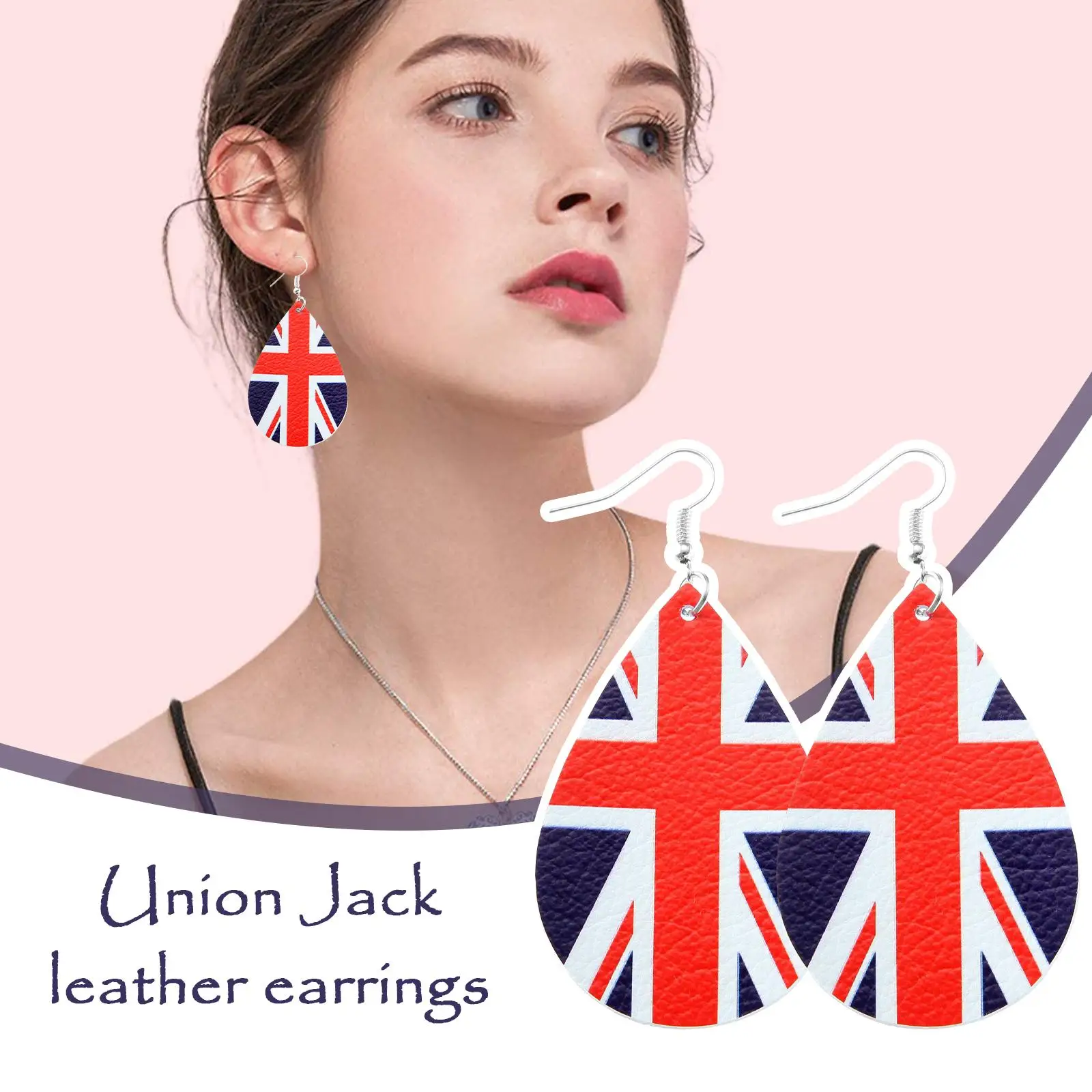 United Kingdom National Flag Loops Wooden Drop Earrings Britain England UNION JACK Design Print Dangle For Women Gifts