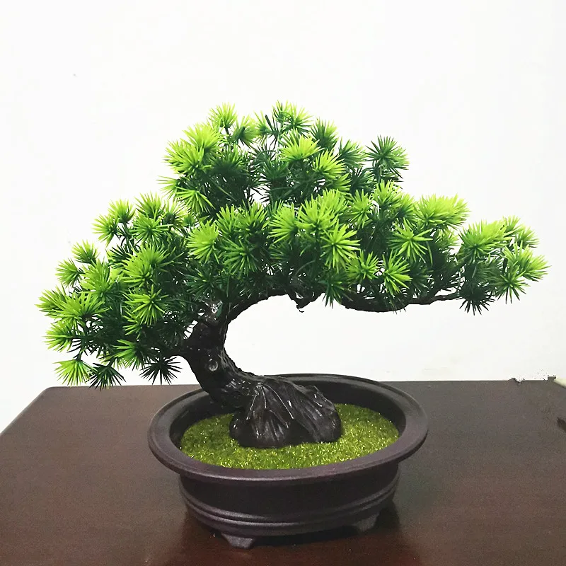 Simulated plant potted interior decoration, artificial flowers, pine trees, home decor, living room, green plants