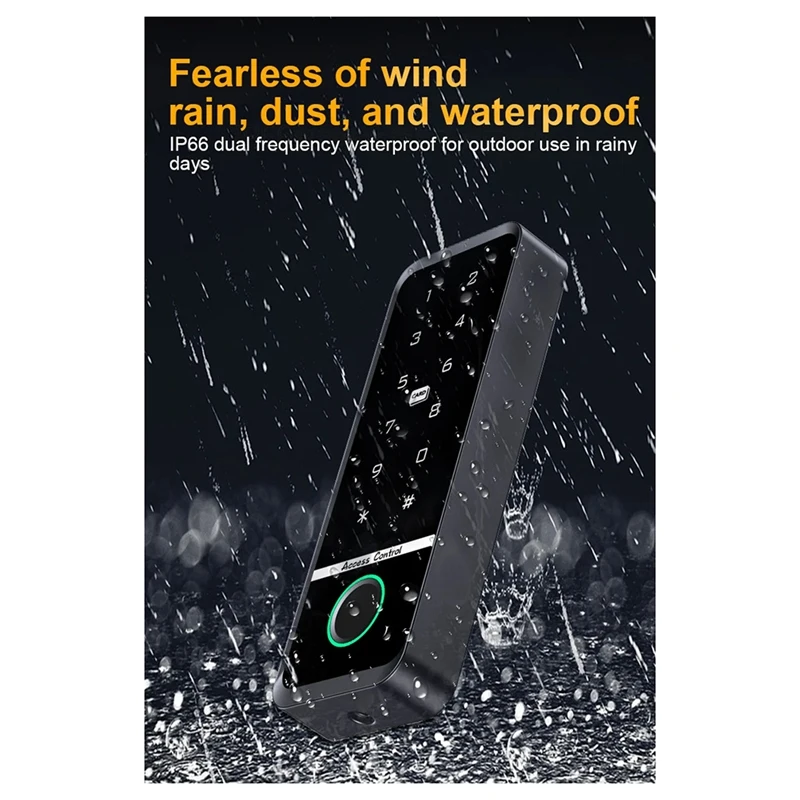 WIFI TUYA App Biometric Fingerprint Access Controller Keypad IP66 Parts Waterproof Standalone Door Access Control System(B)