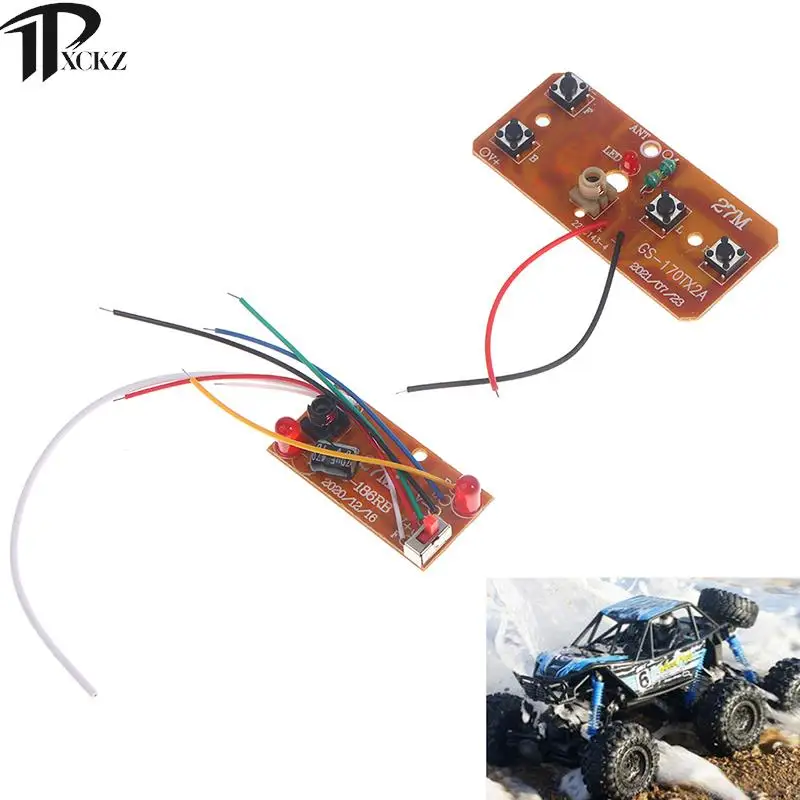 4CH RC Remote Control 27MHz Circuit PCB Transmitter + Receiver Board For RC Car Remote Control Toys Parts Remote Control Module