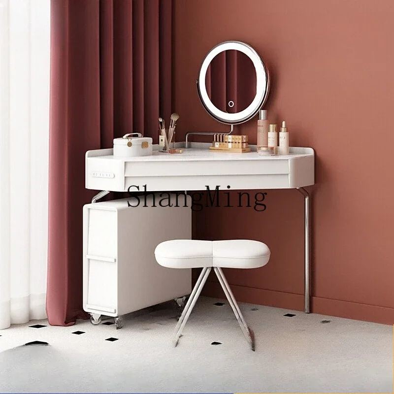 SM solid wood dresser bedroom corner drop simple triangle premium cream style dressing table