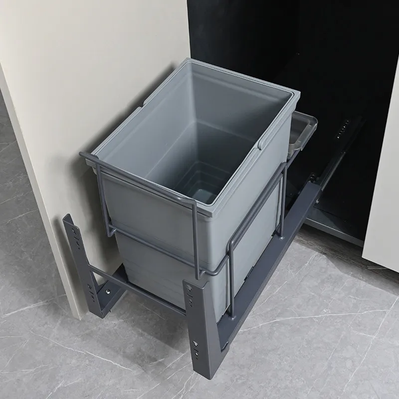 Trash Can Under Sink Pull Out Double Layer Cabinet Organizer Removable Inner Bins Large Capacity Extra Wide Rack Storage Kitchen