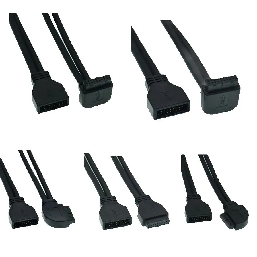 

90 Degree Up Down Left Right Angle Elbow USB3.0 20Pin Female To USB 20Pin Male Extension Motherboard Mainboard Cable Cord