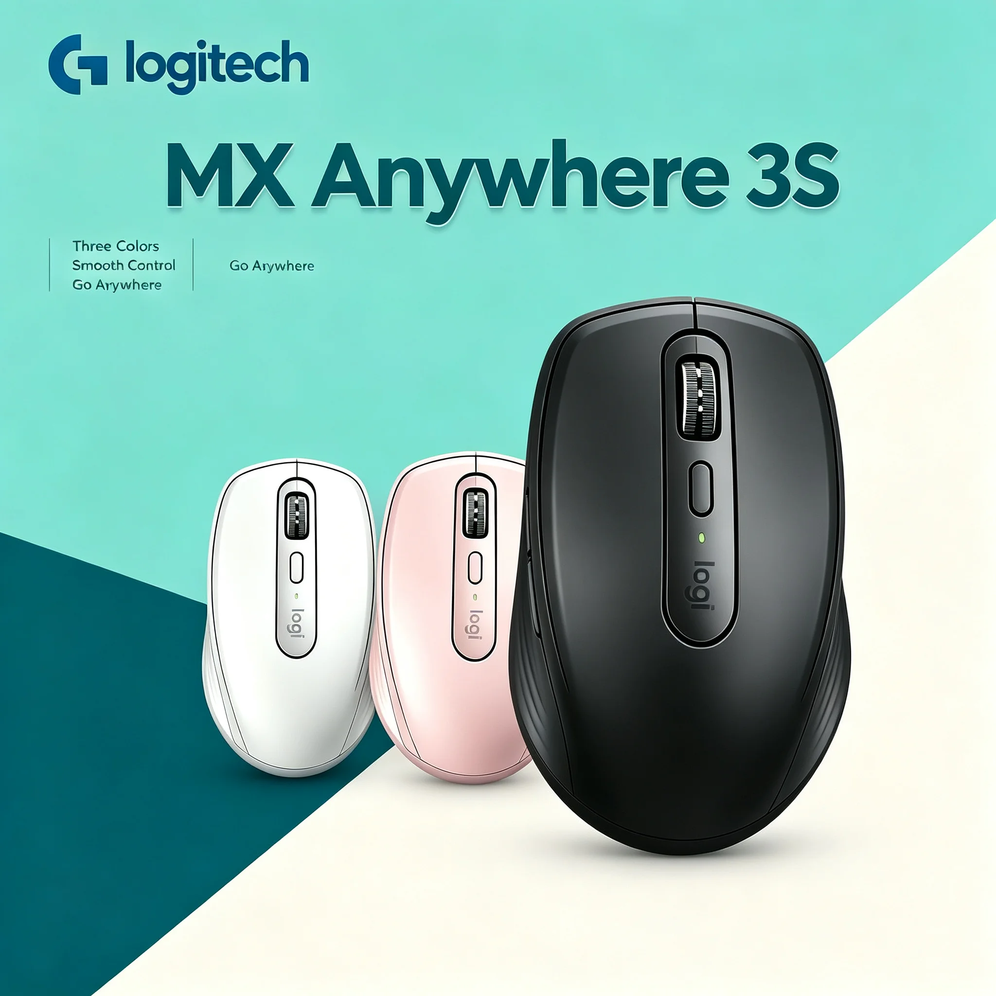 Original Logitech MX Anywhere 3S Multi-device Mouse Any Surface Tracking Silent Click Office Mice