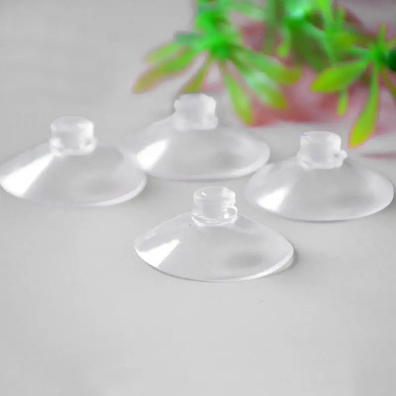 Cogumelo plástico transparente cabeça otário para aquário, copos transparentes práticos, gadget perfurado, borracha hold, E6P7, 30mm, 10pcs