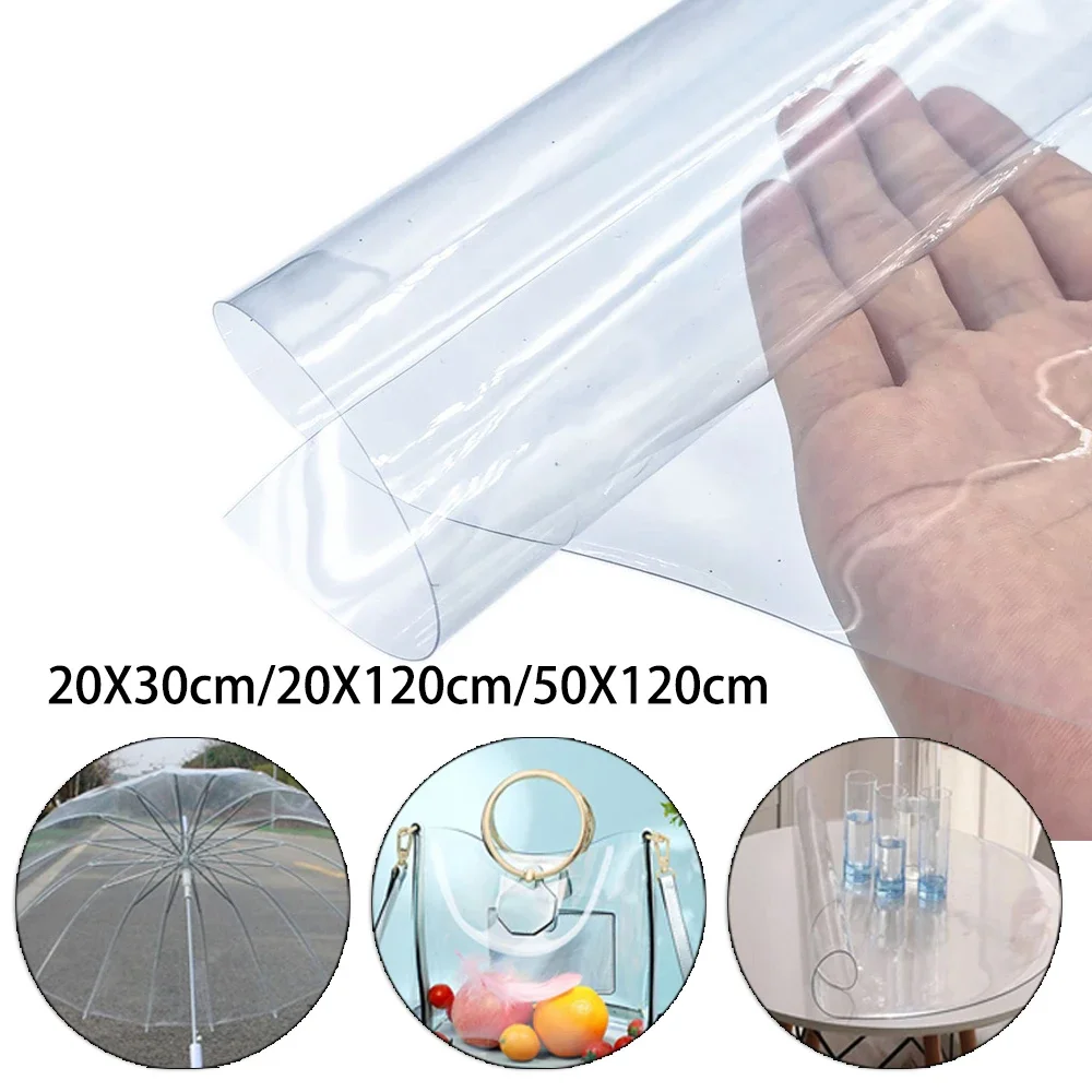 30*20cm Transparent PVC Stoff Weiche Glas Tuch DIY Klar PVC Film Stoff Wasserdichte Flexible Regenschirm Tasche schützende