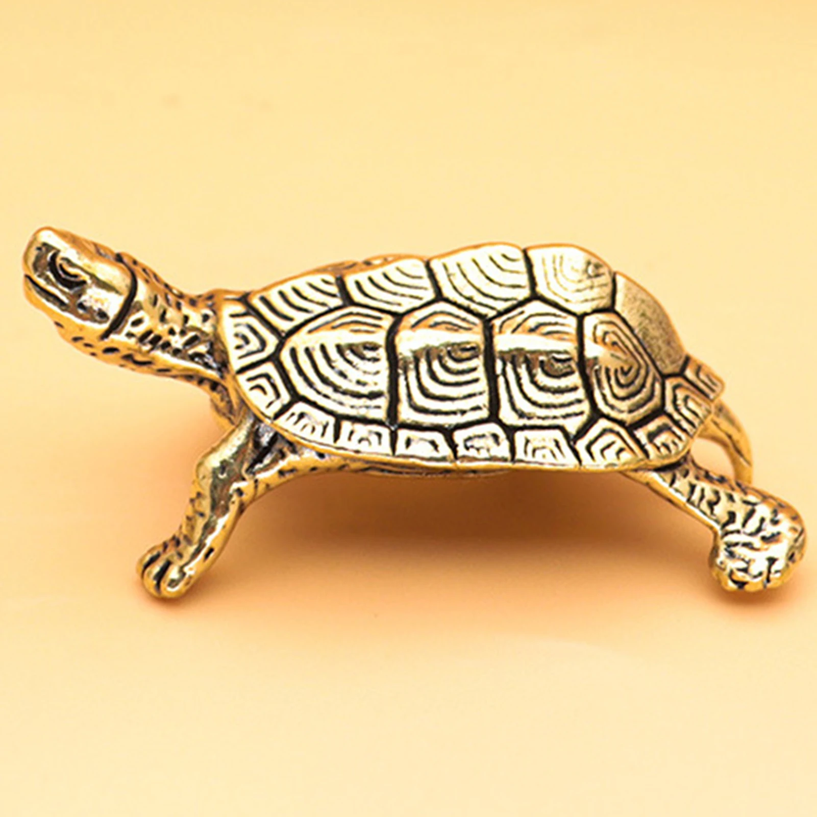 

Pure Copper Turtle Statue Vintage Brass Tortoise Figurines Desktop Feng Shui Ornament Miniatures Antique Tea Pet Crafts Gifts