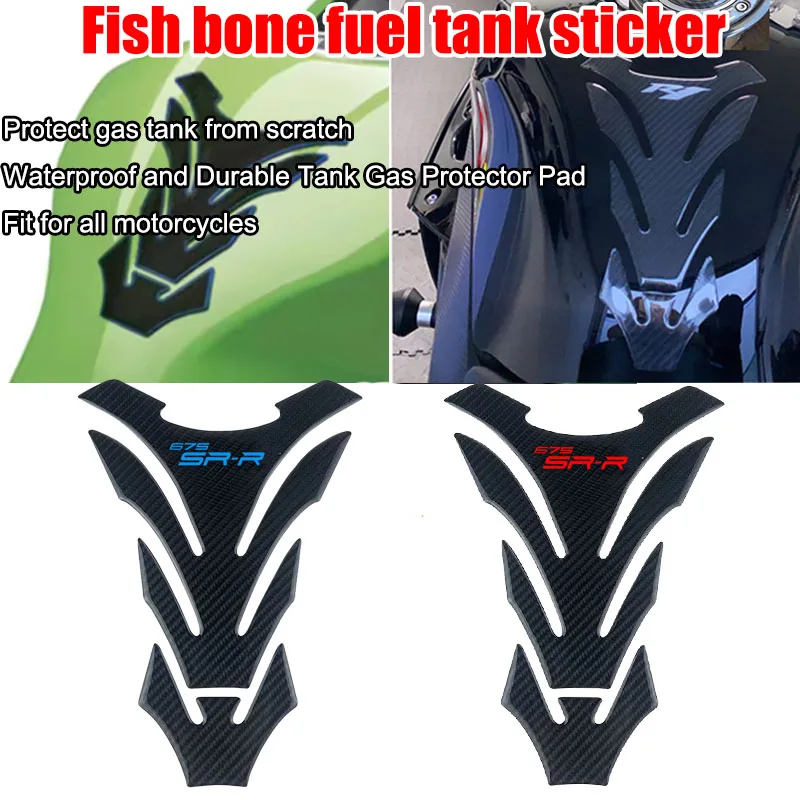 For 675SR 675SS 675SR-R 675SS SR Universal 3D Carbon Look Motorcycle Tank Pad Protector Decal