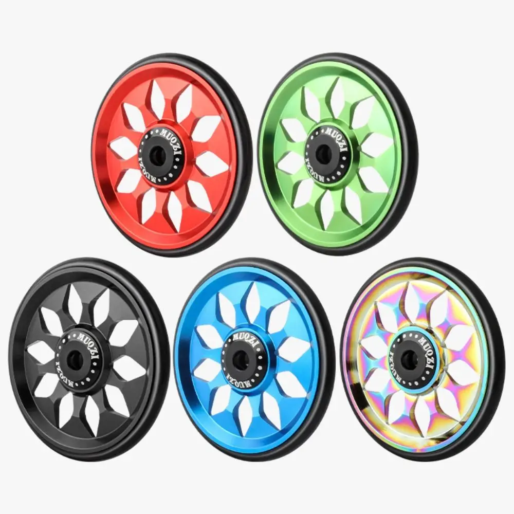 

Aluminum Alloy Bicycle Easywheel Replacement 60mm Bike Easy Wheels M6 Widened Design Bike Auxiliary Wheels Folding Bike