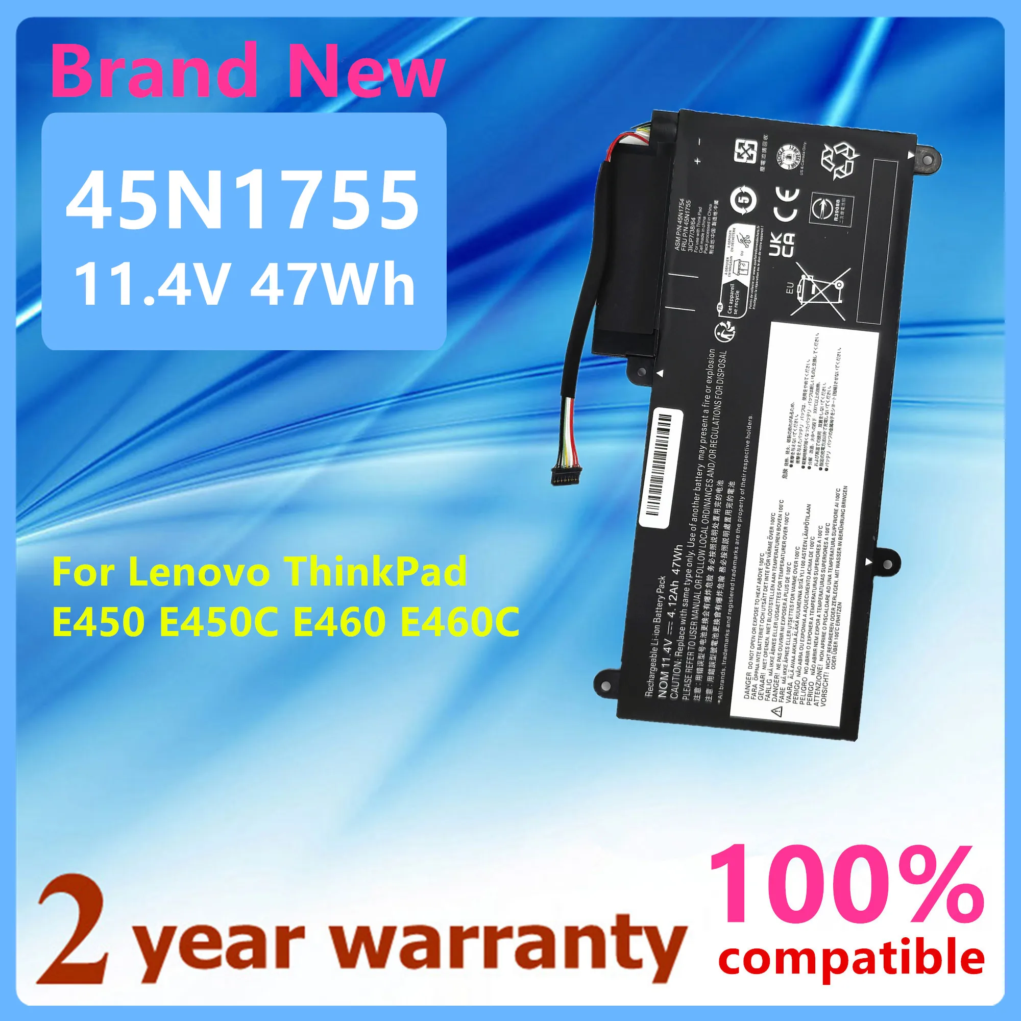 

45N1752 45N1757 45N1755 Laptop battery For Lenovo ThinkPad E450 45N1756 E450C 45N1753 E460 E460C 45N1754