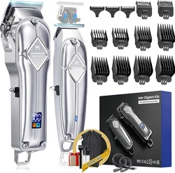 2024 Hair Clippers for Men Cordless Close Cutting T-Blade Trimmer Kit Professional Hair Cutting Kit Beard Trimmer Barber