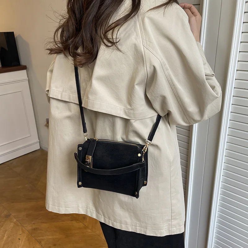 2026 winter new arrival retro and fashionable small square bag trendy personalized shoulder cross-body bag for women