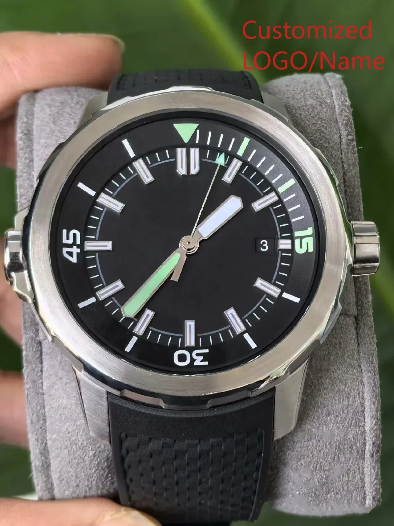 A88 Store  Men Chronograph VK63 Watch Aquatimer Watches Multifunctional Stainless Steel Black Blue Rubber Customized