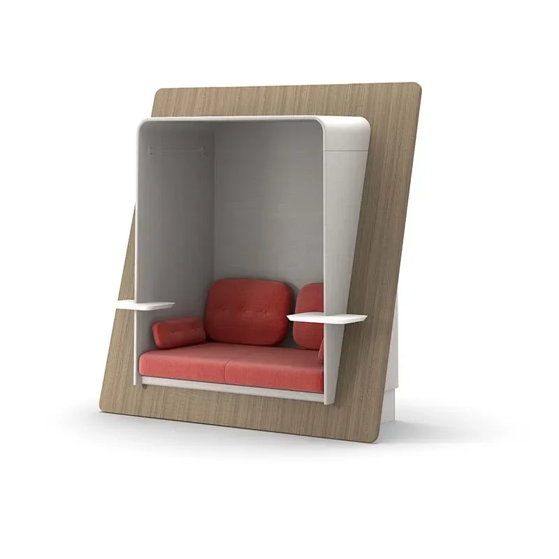 Meeting Pod Office Working Studio Sound Office Booth Sofa With Bookshelf And Pad