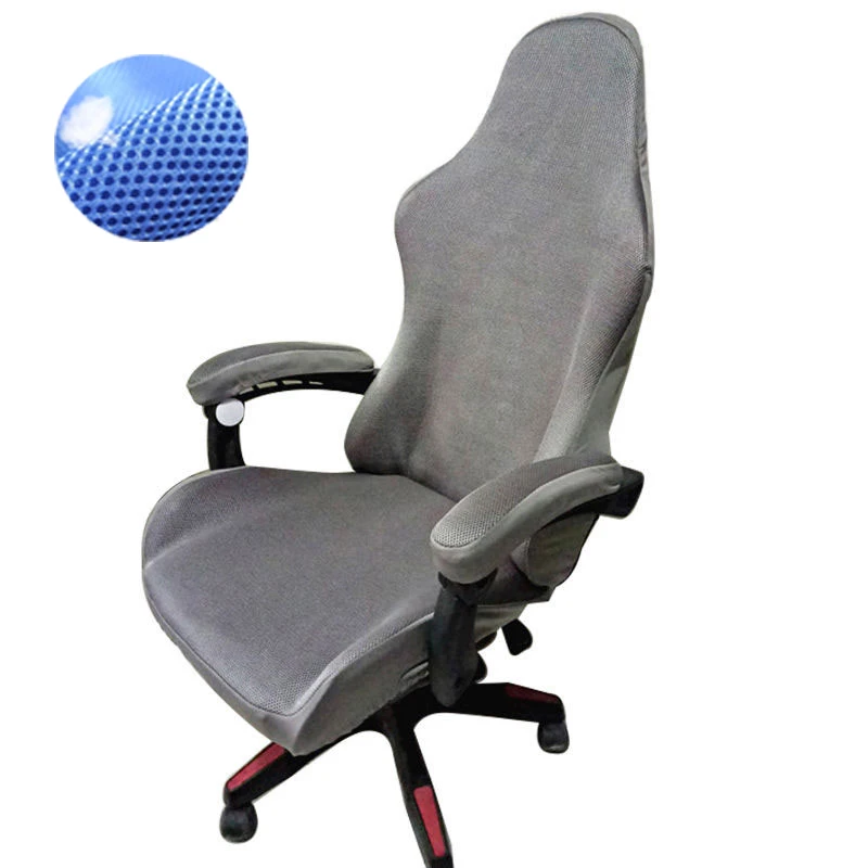 

Breathable Computer Chair Cover Long Armrest Gaming Chair Cover Office Chair Slipcover Seat Protector Solid Color