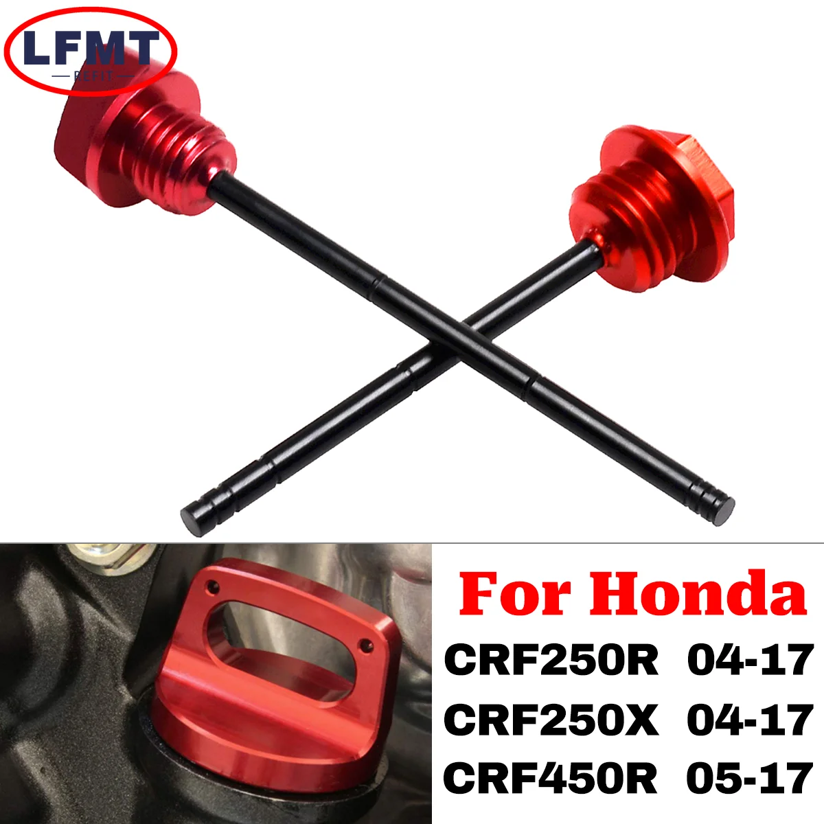 

Motorcycle CNC Aluminium alloy Engine Oil Dipstick Stick Plug Cap For Honda CRF250R CRF250X CRF450R CRF 250R 250X 450R 2004-2019