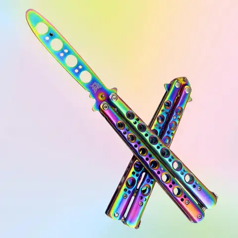 Butterfly Knife Foldable Trainer Portable Stainless Steel Pocket Practice Knife Training Tool For Outdoor Games Folding Knife