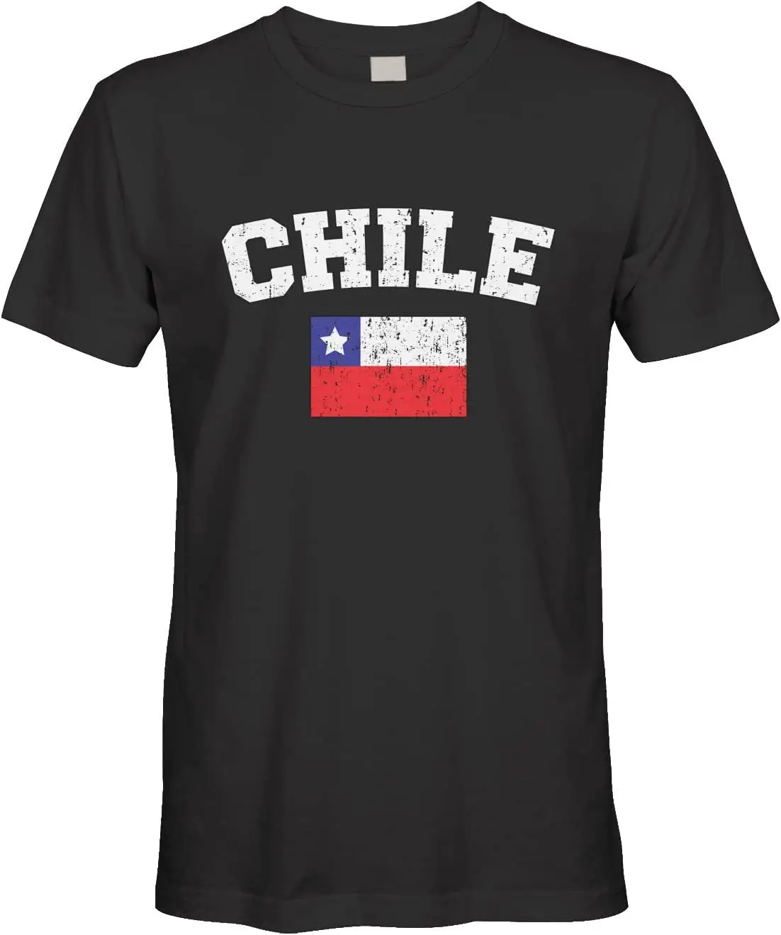 Men's Faded Distressed Chilean Chile Flag T-Shirt