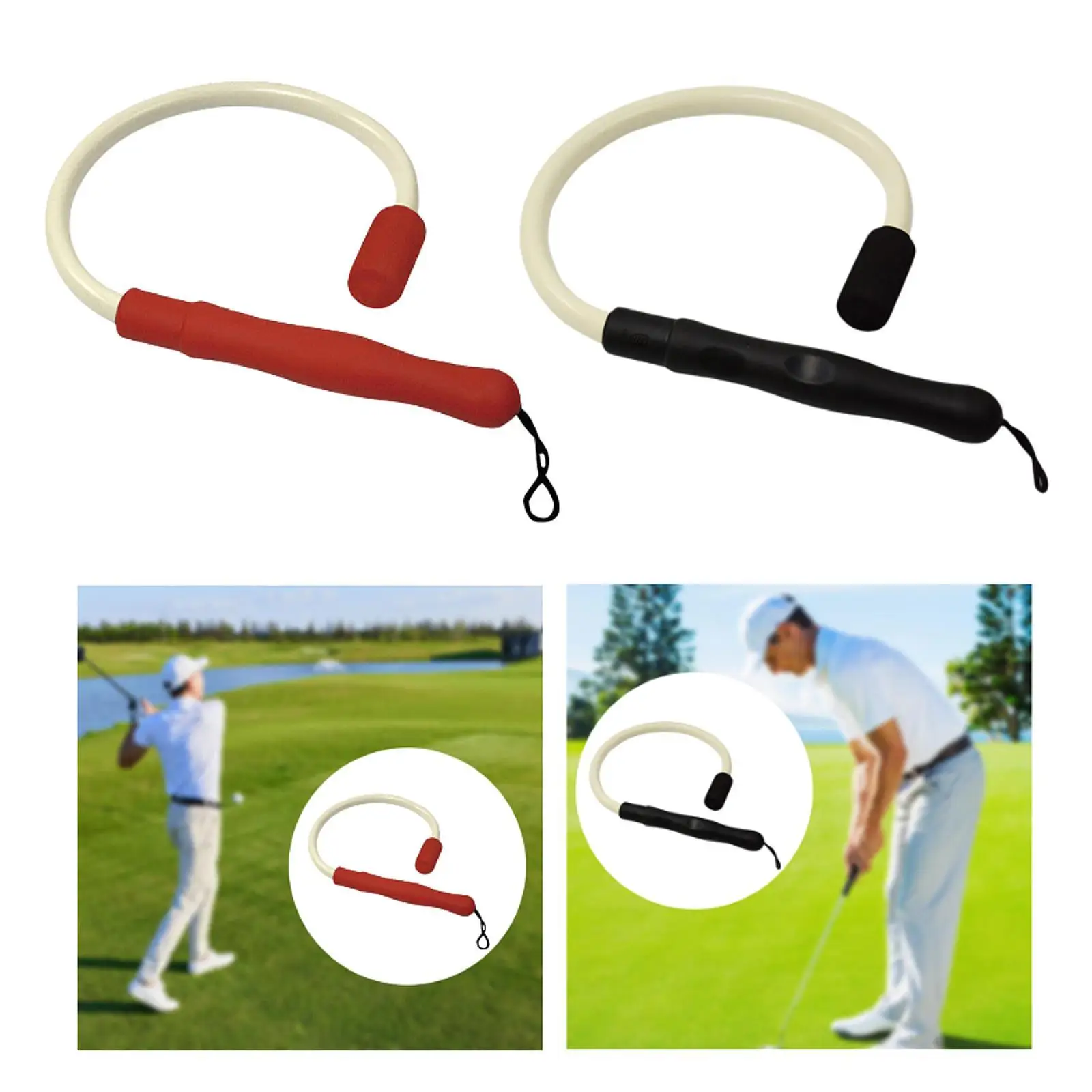 Rubber Golf Swing Trainer, Warm up Stick Comfortable Grip Posture Correction Strength Tempo Training for Improve Speed Tempo