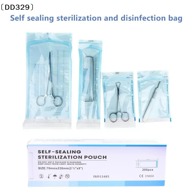 200PCS Self-Sealing Sterilizer Pouches Bags 4 Size Disposable Nail Art Disinfection Bag Tattoo Nail Dental Tool Bag〔DD329〕