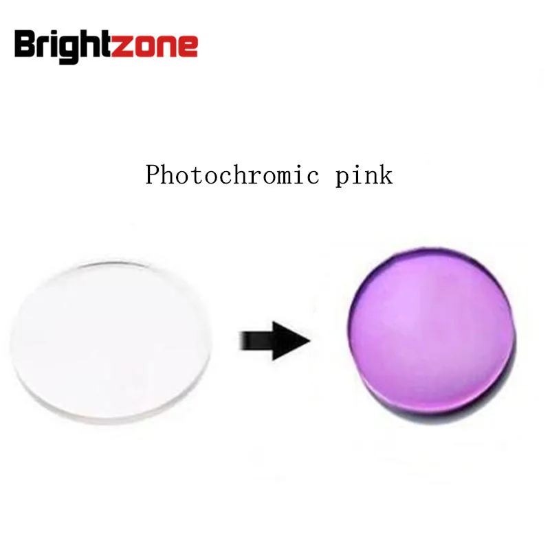 

Change Colored Rx Lenses 1.56 Photochromic Pink HMC UV AR CR39 resin eyeglasses prescription lenses only for myopia /astigmatism