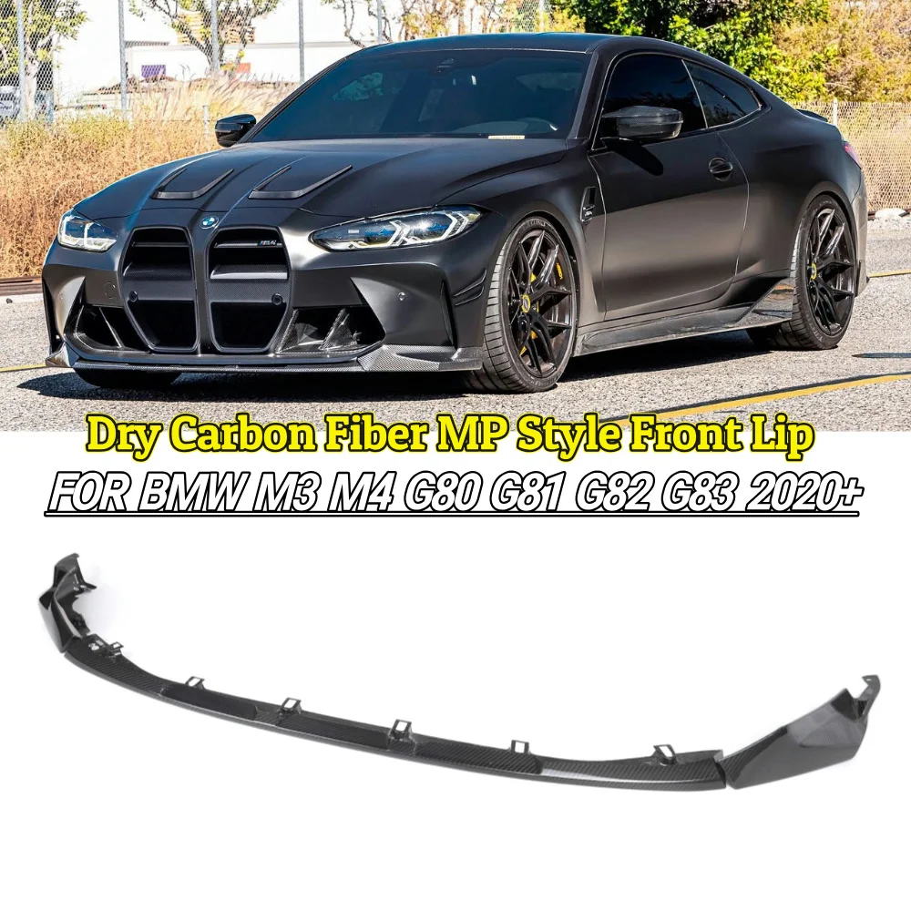 Dry Carbon Fiber MP Style Replacement Front Bumper Splitter Front Lip For BMW M3 G80 G81 M4 G82 G83 2020+ 3pc